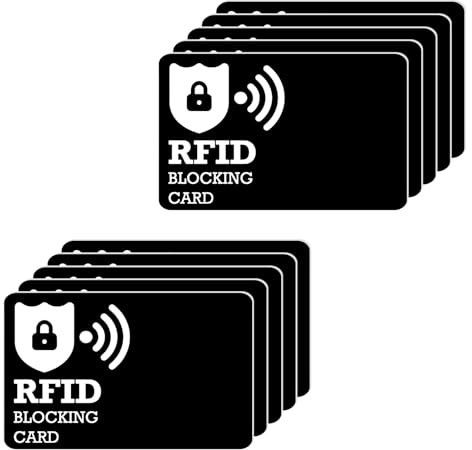 Nhemeylp 10 carte di blocco RFID, senza contatto, sottili, per carte di credito, antifurto, NFC, RFID, per uomini e donne, protezione integrale del portafoglio