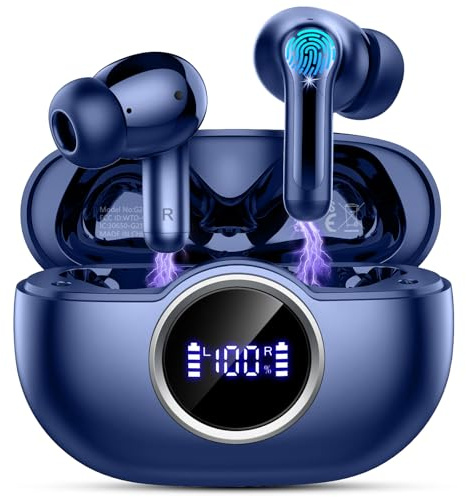 Rinsmola Wireless Earbuds, 2025 Bluetooth 5.4 Headphones in Ear with 4 ENC Mic, 6D Deep Bass Stereo Wireless Headphones Noise Cancelling Ear Buds Bluetooth Earphones 36H Playtime, IP7 Waterproof/USB-C