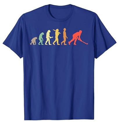 Hockey Evolución Retro Regalo para Jugadores De Hockey Camiseta, Hombre, Azul Real, S