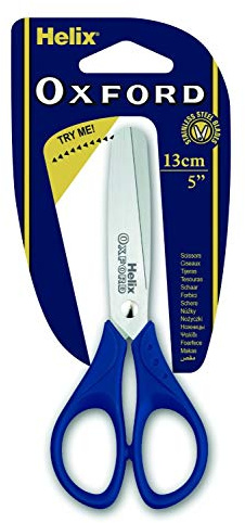 HELIX OXFORD Childrens Kids Scissors 13cm Round Ended Craft Scissors [Pack of 2 Pairs]