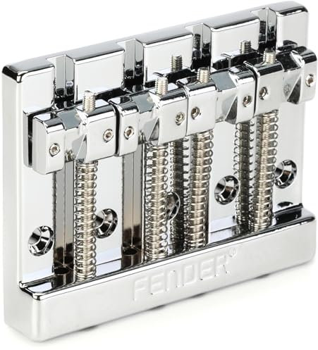 Fender 994407000 Himass 4-Saiten-Basssteg mit Zinksätteln, Chrom