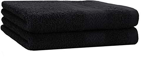 Betz 2-TLG. Handtuch-Set Premium 100% Baumwolle 2 Handtücher 50x100 cm Farbe schwarz