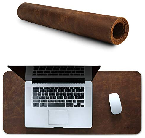 Londo Echtleder Mauspad, Multifunktionale Schreibtischunterlage – Extra Groß, rutschfeste Unterseite, Glatte Oberfläche