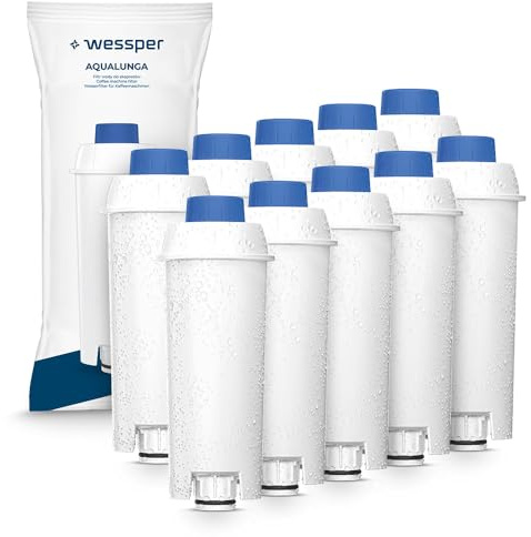 Wessper Wasserfilter Ersatz für DeLonghi DLSC002, Kompatibel mit DeLonghi Magnifica, Eletta, Dinamica und ECAM-Serie – Reduziert Kalk & Chlor, Kaffeevollautomat und Espressomaschine (10-Stück)