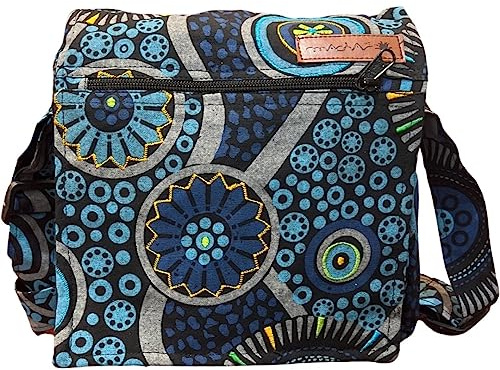 Sac à bandoulière en coton pour femme, style ethnique, bohème, Maliprint sac en satin de coton, avec rabat, hippie bohémien