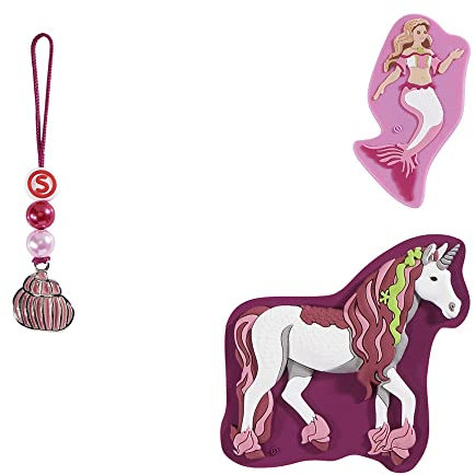 Step by Step Magic Mags Schleich® bayala® Underwater Unicorn“, 3-teilig, 2 Magnet-Applikationen und 1 Anhänger, als Ergänzung für den Schulranzen oder Vorschulrucksack, für Mädchen