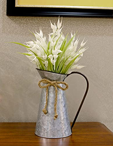 Jarrón de Flores galvanizado Vintage, Jarra Decorativa Estilo Granja, cántaro rústico Tipo lechero de Metal para decoración del hogar