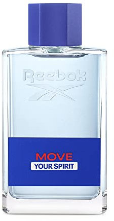 Reebok Move Your Spirit Parfüm Herren Eau de Toilette 100ml mit Verdampfer Herren Duft, Dunkelblau und Frisch Wasser Köln Mann Geschenk Für Männer