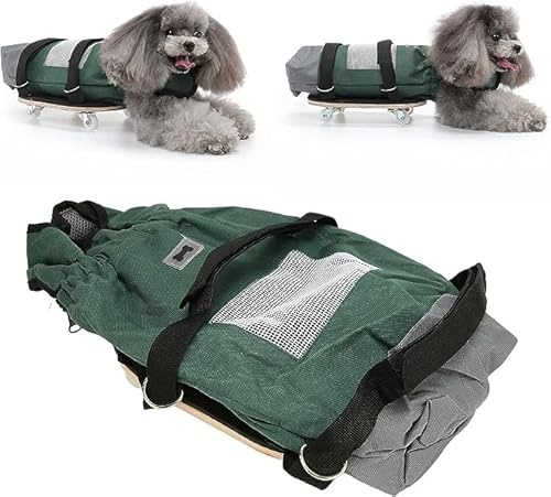 Trottinette pour Chien pour Pattes ArrièRe, Protection SûRe des Membres de la Poitrine pour Animaux de Compagnie, Sac de traîNée pour Animaux de Compagnie ParalyséS, Fauteuil Roulant pour Pattes (L(