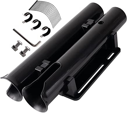 predolo Support de Canne à Pêche pour Vélo à 2 Tubes Montage Facile pour 2 Cannes Accessoires de Pêche, pour vélo, chaises de pêche, VTT