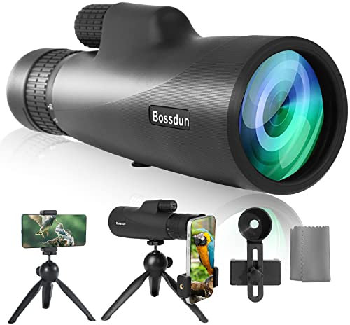 Monokulares Teleskop,10-30X50 Zoom HD Monokular mit IPX7 Nebel Wasserdicht Stoßfest, FMC BAK4 Prisma Monokular Teleskop Hohe Leistung mit Handschlaufe Telefonadapter für Vogelbeobachtung Jagd Camping