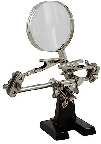 Dunnet Tools Helping Hand Tool Modelling Kit - Soldering Station with Magnifying Glasses, 60mm Soldering Iron Kit, Adjustable Stand, Light & Clips - Ideal for Hobbies