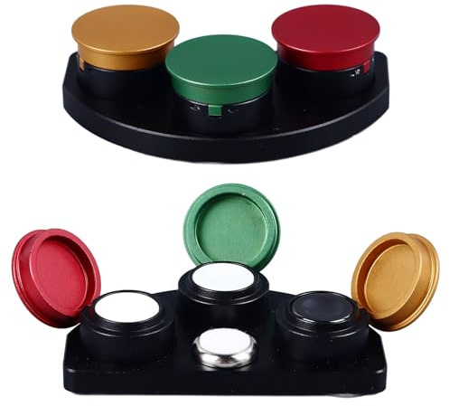 Bewinner Support de Tasse d'huile Porte-gobelets de Graisse de Montre, Support de Tasse d'huile de Montre en Céramique à 3 Plats en Métal pour la Réparation de Montre, Accessoire de