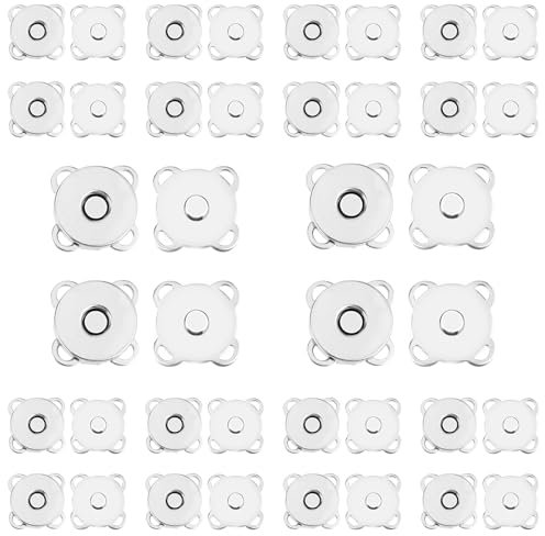 Teaaha 20 Stücke Magnetverschluss Tasche 14mm Magnetknöpfe Magnetknöpfe Ohne Nähen Magnetverschluss Knöpfe Ohne Nähen Für DIY-Näh- Und Bastelprojekte Perfekt Für Taschen Geldbörsen