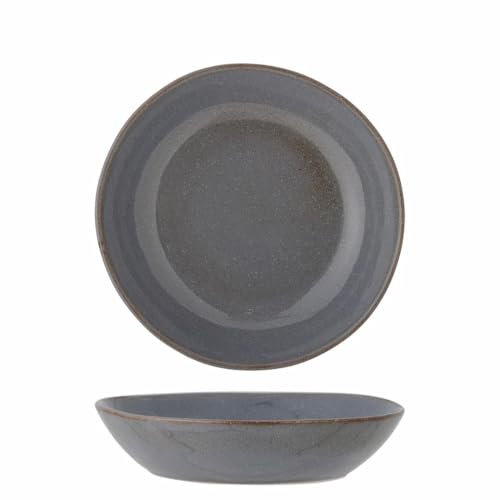Bloomingville Sandrine piatto profondo 22 cm in gres grigio – decorativo in design scandinavo meraviglioso anche come piatto fondo e piatto da insalata per ogni occasione