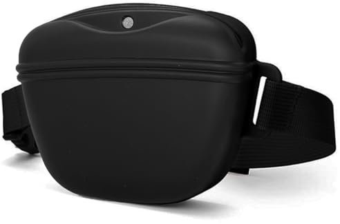 TRIPOLACO Leckerlitasche für Hunde, BPA-freies Silikon Leckerlibeutel für Hunde mit Magnetverschluss, Futterbeutel Hundetraining mit verstellbarem Hüftgurt, 1,67 Tassen, Schwarz