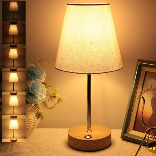 HSLighting Tischlampe Kabellos, LED Tischlampe akku Wiederaufladbar 3000mAh Nachttischlampe Stufenlos Touch Dimmbar Tragbare Tischleuchte Für Nachttisch Esszimmer Wohnzimmer Außenbereiche Outdoor