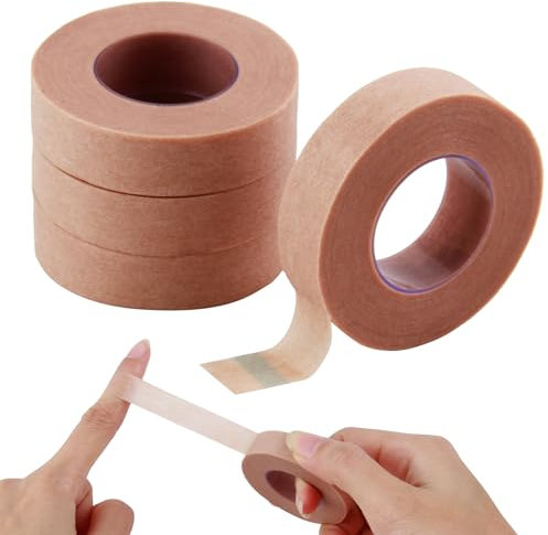 4 Rollen Micropore Tape, Selbstklebender Verband, Hautfreundliches Mikroporen Band, Atmungsaktives Nasenband Mullband für Wundversorgung, Sport, Wimpernverlängerung 1,25cmx9,14m