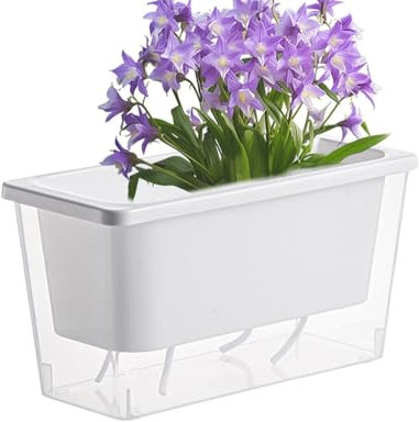 Vaso per piante autoirrigante, fioriera per ortaggi da balcone, rettangolare, per coltivare il balcone, per davanzale della finestra