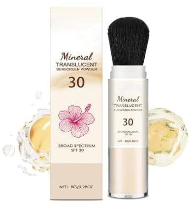 P-owder Sunscreen,Hawaiian Tropci Scalp Powder,Hawaiian Tropci Mineral Protection Sunscreen Powder SPF 30 UVA plus UVB Protection, Beach Sweatproof Face Sunblock Powders for Face and Body