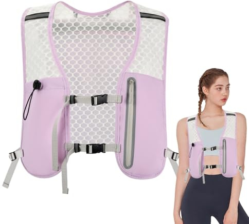 Chaleco De Carreras Hidratación - Mochila Hidratación Ajustable | Bolsillo De Agua Antideslizante Compartimento Teléfono Mujeres Senderismo Ciclismo Camping