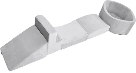 SIXRUN Foam Climbing Toys for Toddlers, Soft Climbing Blocks with Ladder and Oval Ball Pool, Ideal for Playrooms or Daycares