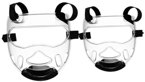 Parliky 2 pièces Protège-Visage Taekwondo Amovible pour Garçon Fille et Adultes Casque de Protection Faciale Matériau Haute Densité Absorption Impact pour Arts Martiaux et Sparring