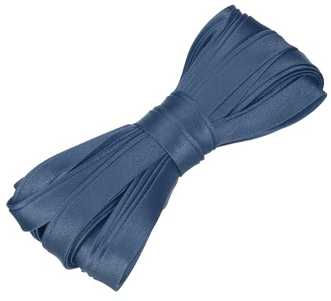 Kvartsman dubbelvikt snedband för sömnad 5,7 cm x 12,7 cm satin förvikt kontinuerligt band för fållning quiltning fållbindning gör-det-själv pyssel grå blå
