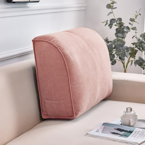 Almohada de cuña extragruesa, cojín de apoyo lumbar grande para sofá, almohada de lectura y soporte de cintura con funda extraíble (60 x 45 x 20 cm) para máxima comodidad