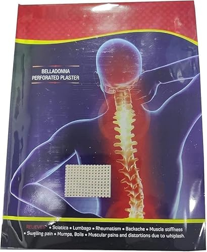 1Pack Ayurvedic Belladonna Perforated Plasters – 10 Sheets (10cm x 16cm) | Perforated Herbal Heat Patch for Muscle