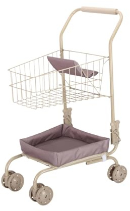 JunZheHub Chariot de Courses pour Enfants, Jouet D'imitation avec Cadre En Métal et Panier En Tissu. Montage Facile. Convient pour Les Activités Réc, Panier de Couleur Unie