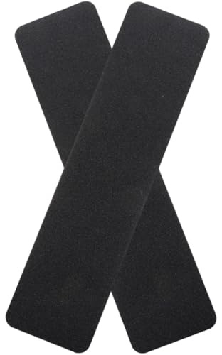 Lurrose Cinta Antideslizante de Seguridad para Escaleras 2 Piezas Negro Pvc Mate 15x61 Cm Pegatina Resistente al Desgaste para Ducha, Bañera y Piscina, Adhesivo Fuerte y Duradero