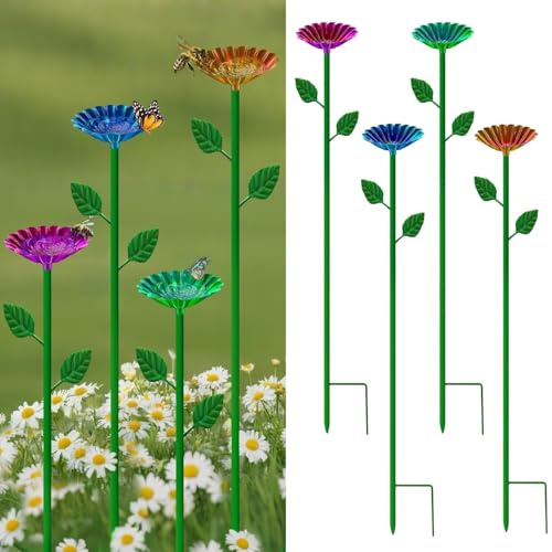 4 abbeveratoio per api da giardino, coppe per api, abbeveratoio in ferro, stazione d'acqua per api, stazioni di abbeveraggio, abbeveratoio a forma di fiore per balcone e giardino