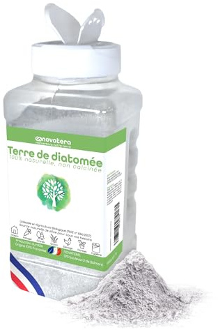 NOVATERA I Terre de Diatomée Naturelle I 100% extraite et conditionnée en France I Ultrapure Non Calcinée I Certifiée Agriculture Biologique I Entretien, Animaux, Agriculture... I Poudreuse 300g