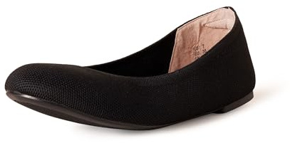 Amazon Essentials Women's Knit Ballet Flat, Black, 10.5 UK