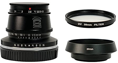 TTArtisan 35 mm F1.4 APS-C - Lente fija de enfoque manual de gran apertura para cámaras Canon EOS M, color negro