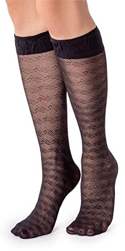 LORES Chaussettes montantes transparentes pour femme Motif fantaisie, Daniela Nero, Taille unique