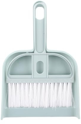 Wilitto Mini Cleaning Broom Brush And Dustpan Set, Table Top Small Broom and DustpanSweeping Set, Table Crumb Sweeper Broom for Desk, Countertop, Sofa, Key Board, Car, Hamster Pet Nest Blue