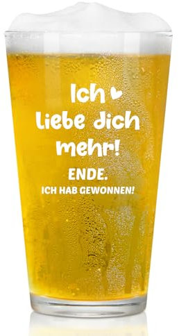 Joymaking Bierglas Ich Liebe Dich Geschenke, Liebesgeschenke für Männer Frauen, Valentinstaggeschenk, Jahrestag Geschenk für Sie Ihn, Liebes Geschenk, Partner Geschenke für Beide Bierglas 17oz