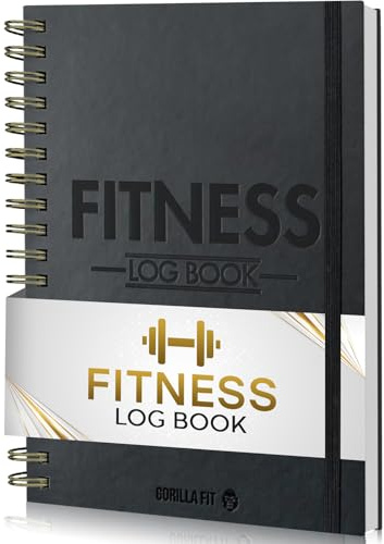 Gym Workout Journal (A5) - Hardback Leather PU Workout Tracker (128 Workouts) - Set Goals & Track Progress | Premium Fitness Journal & Log Book by Gorilla Fit