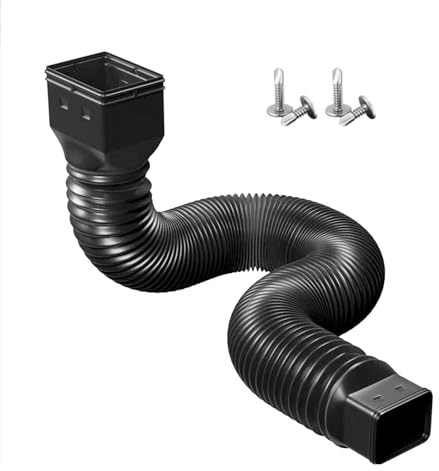 Kit de Extensión de Bajante Retráctil, Negro, 50-150 cm, de Drenaje para Canalón de Lluvia, sin Necesidad de Excavación