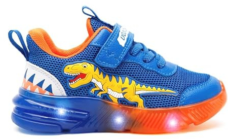 Moda Calzado Deportivo Zapatos Luminosos de Dinosaurio para niños pequeños y medianos Tiranosaurio Rex (Azul Zafiro, Niño (2-5 años), 27, Números, Sistema Tallas Calzado EU, Mediano)