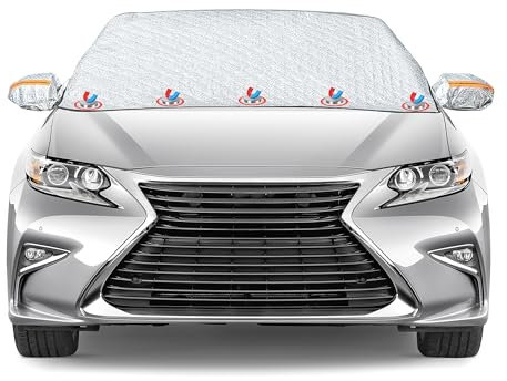 MOSRACY Frontscheibenabdeckung Auto, Windschutzscheibenabdeckung, Scheibenschutz Auto Winter, Abdeckung Auto Winter mit 5 Magnet Fixierung Faltbare für gegen Schnee, EIS, Frost, Staub (145 x 110cm)