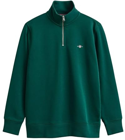GANT Herr Sweat-Shirt Zippé 1/4 Regular Shield, Fresh Blue