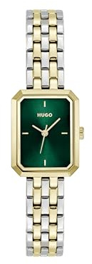 Hugo Uhr mit DREI-Zeiger-Quarzwerk für Damen Kollektion #Cosy mit Zweifarbiges Edelstahlarmband - 1540180