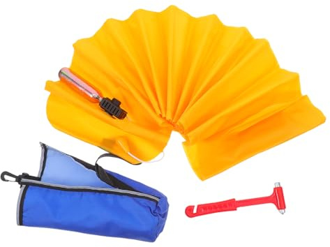 Happyyami 3-teiliger selbstaufblasender Rettungsring: Sicherheitswurfringe für Boote, Rettungsring mit im Wasser schwimmendem lebensrettendem Seil, Fensterhammer-Werkzeug