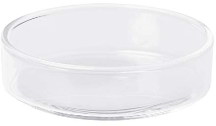 NIHENHAO Bol d'alimentation pour Poissons ornementaux Nourriture pour Crevettes en Verre Transparent Fournitures de Plat Rond pour Poissons d'aquarium pour Nourrir l'assiette de Poissons