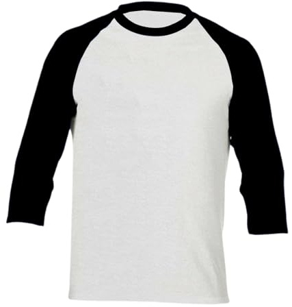T-shirt de baseball décontracté à manches 3/4 pour homme, Noir1, M