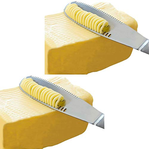 Simple preading Stainless Steel Butter Spreader, Butter Knife - 3 in 1 Kitchen Gadgets (2 Set)