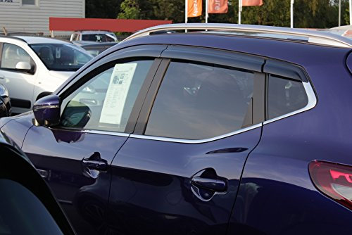 AUTO CLOVER Wind Deflectors Set for Nissan Qashqai 2014-2020 (6 pieces)